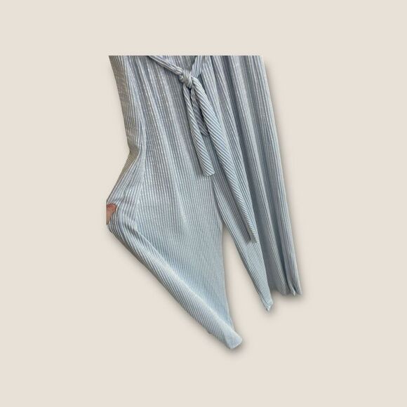 Caution to The Wind Jumpsuit Romper Small Blue Striped Beachy Flowy - Picture 3 of 4